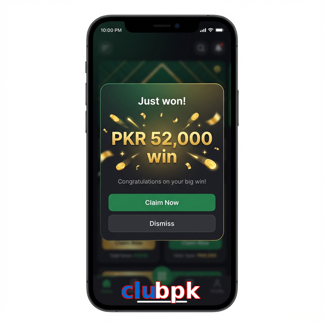 Main screen of Clubpk win page for PK players